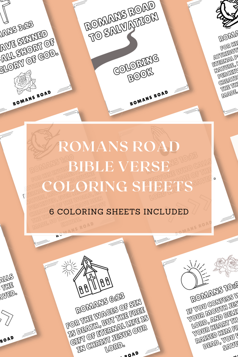 Romans Road - Bible Verse Coloring Book (Digital Download)