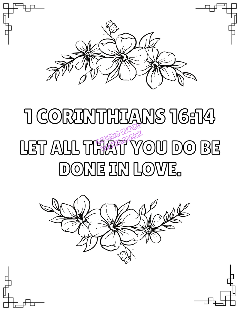 God's Love - Bible Verse Coloring Book (Digital Download) - Christian Bracelets and Apparel - In His Name Company Products