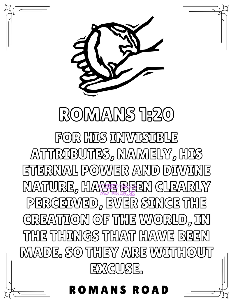 Romans Road - Bible Verse Coloring Book (Digital Download) - Christian Bracelets and Apparel - In His Name Company Products