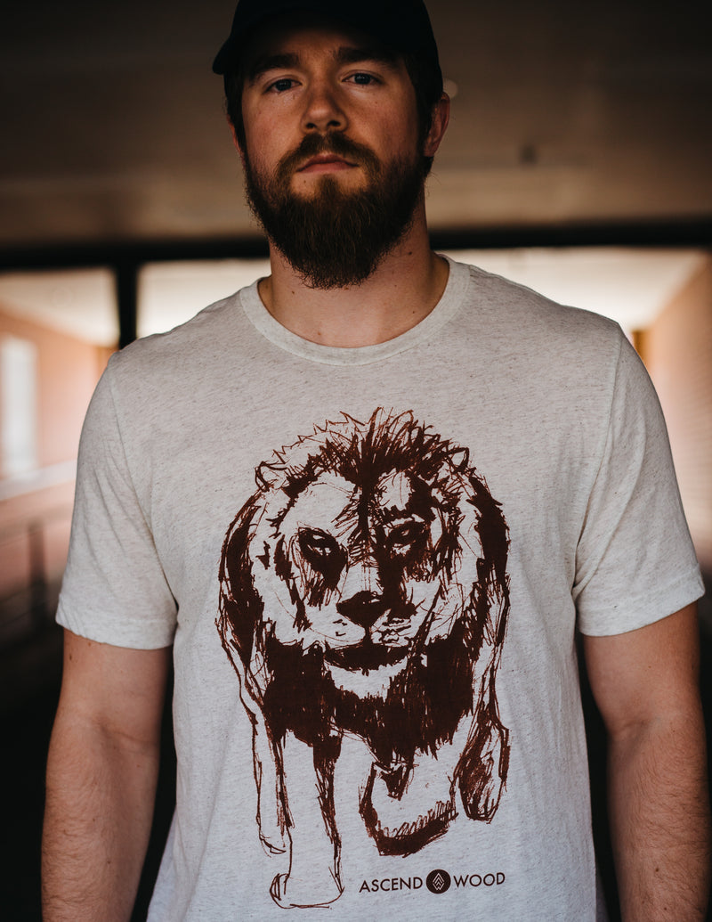 Hand Drawn Bold Lion Shirt - Christian Apparel and Accessories - Ascend Wood Products