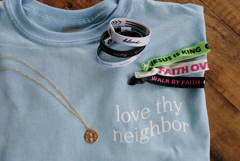 Tee Bundle | Tee + 3-Pack Reversible + 3-Pack Hair Tie + Necklace ($93 Value) - Christian Apparel and Accessories - Ascend Wood Products