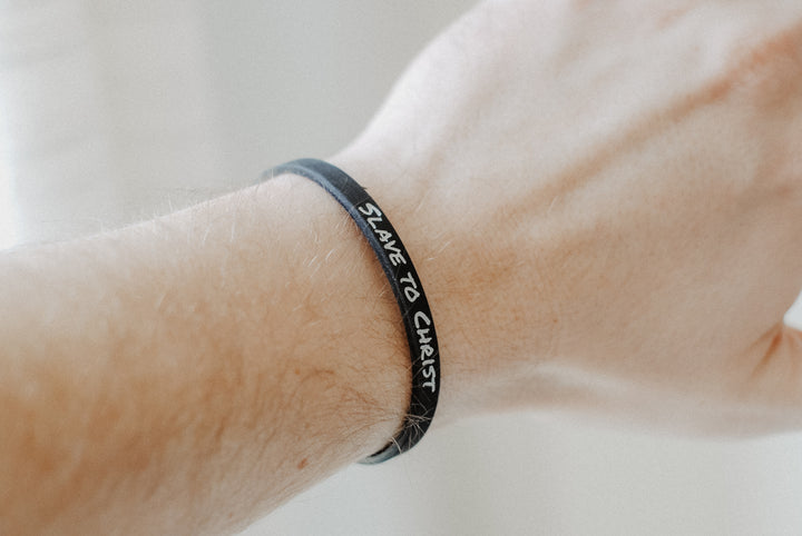 Slave to Christ (2 Pack) - Thin Silicone Wristbands - Christian Bracelets and Apparel - In His Name Company Products