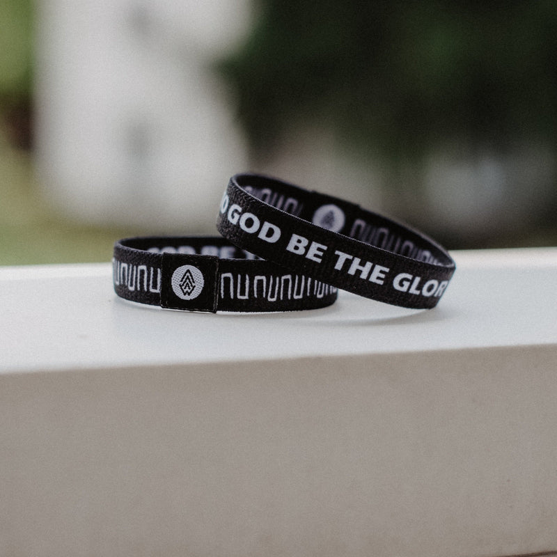 To God Be The Glory Bracelets - Black/White - Christian Bracelets and Apparel - In His Name Company Products