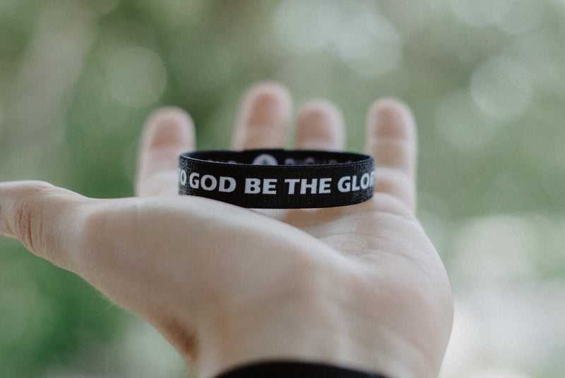 To God Be The Glory Bracelets - Black/White - Christian Bracelets and Apparel - In His Name Company Products