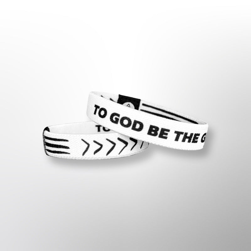 To God Be The Glory Bracelets - Black/White - Christian Bracelets and Apparel - In His Name Company Products