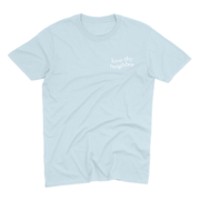 Love Thy Neighbor Premium T-Shirt - Pastel Blue - Christian Bracelets and Apparel - In His Name Company Products