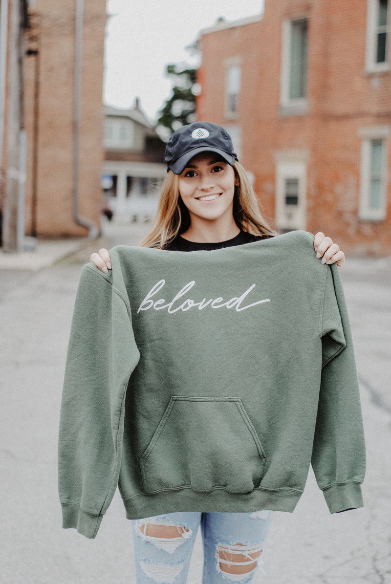Beloved Hoodie - Olive (Unisex) - Christian Apparel and Accessories - Ascend Wood Products