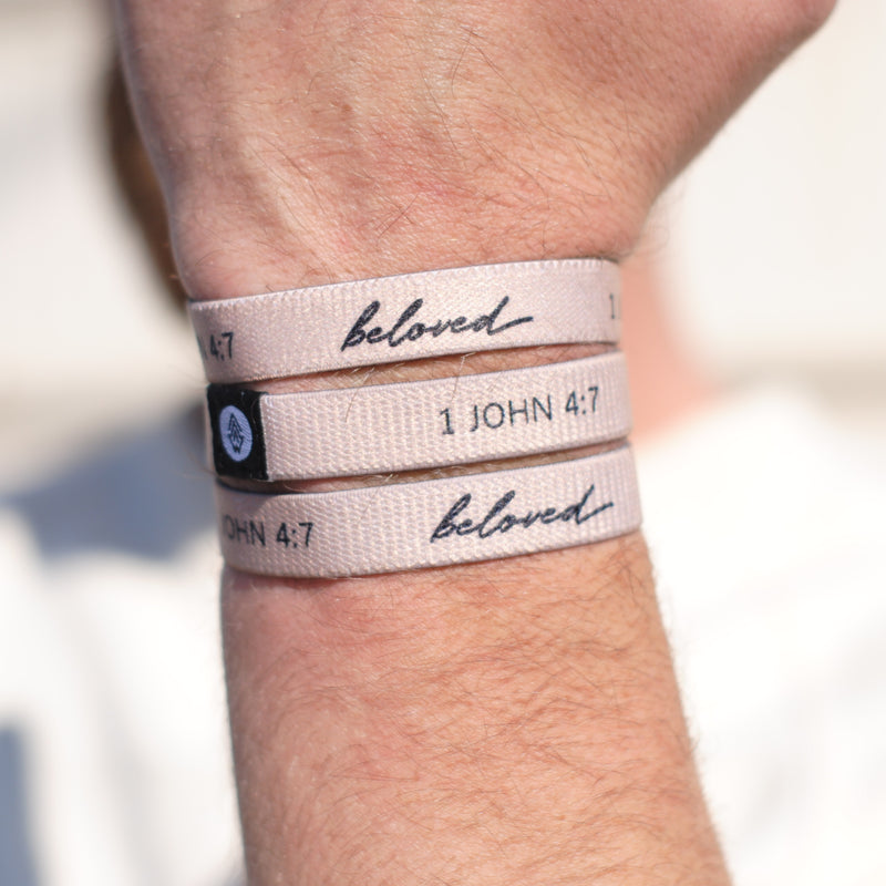 Beloved Reversible Wristband - Tan - Christian Apparel and Accessories - Ascend Wood Products