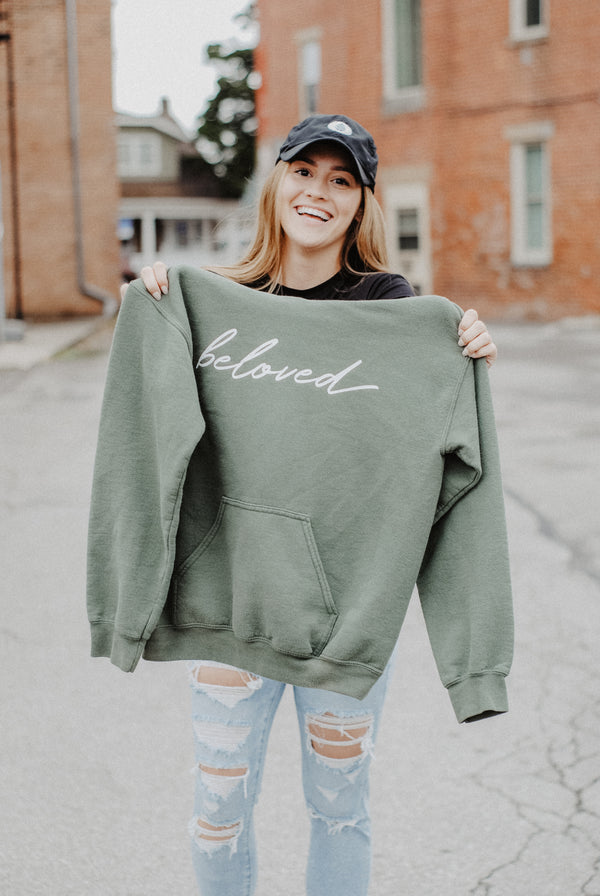 Beloved Hoodie - Olive (Unisex) - Christian Apparel and Accessories - Ascend Wood Products